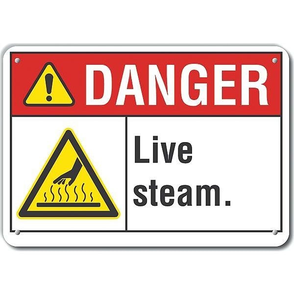 Danger Sign, 10 in H, 14 in W, Aluminum, Horizontal Rectangle, English, LCU4-0031-NA_14X10