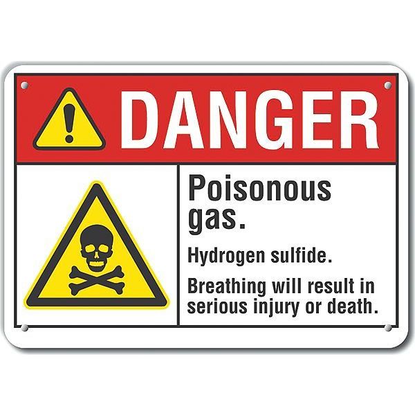 Danger Sign, 10 in H, 14 in W, Plastic, Horizontal Rectangle, English, LCU4-0032-NP_14X10