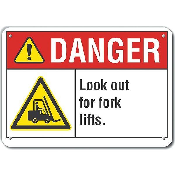 Plastic Lift Truck Traffic Danger Sign7 in H10 in WVertical RectangleLCU4-0041-NP_10X7