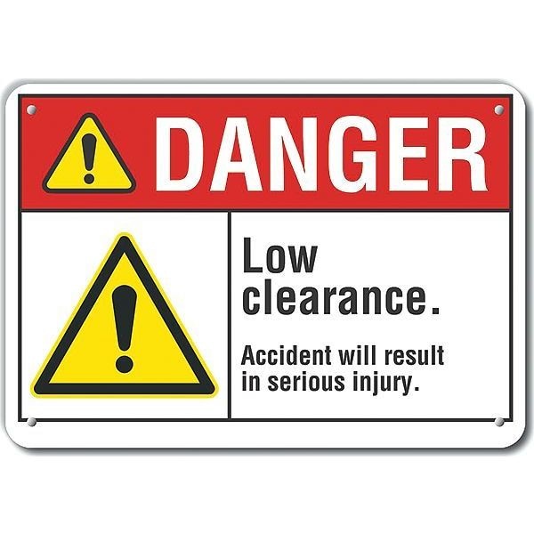 Decal, Plastic, Danger Low Clearance, 10x7