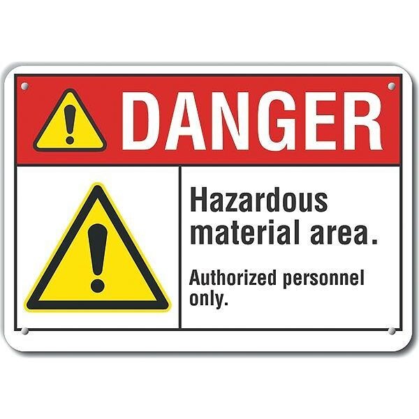Reflective Hazardous Materials Danger Sign, 10 in H, 14 in W, English, LCU4-0060-RA_14X10
