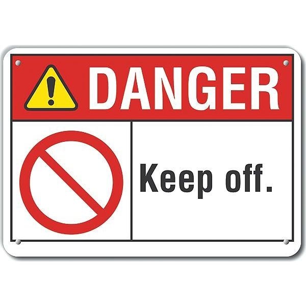 Danger Sign, 7 in Height, 10 in Width, Plastic, Vertical Rectangle, English