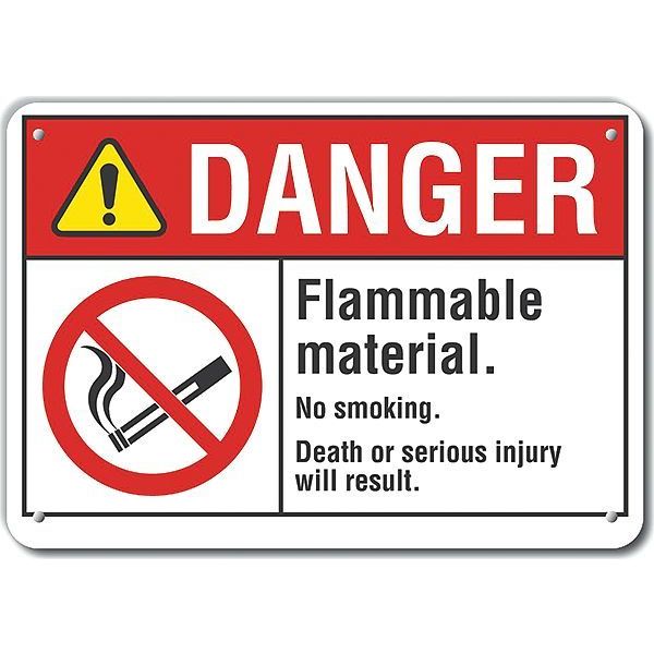 Plastic Flammable Material Danger Sign, 7