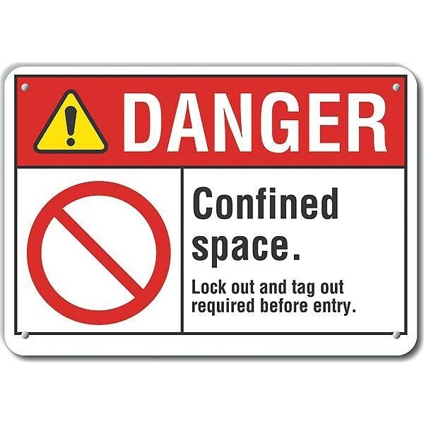Decal, Danger Confined Space, 10x7