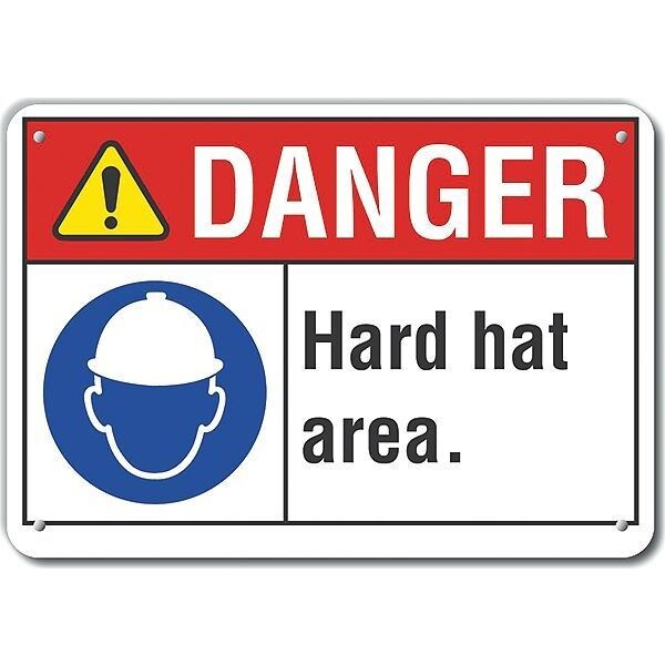 Decal, Danger Hard Hat Area, 14x10