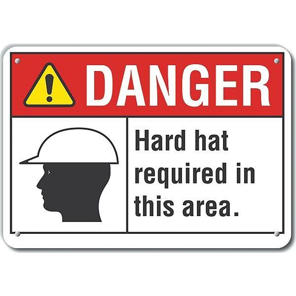 Decal, Plastic, Danger Hard Hat, 14 x 10
