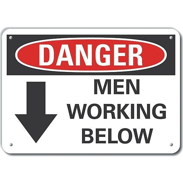 Decal, Danger Men Working Below, 10x7