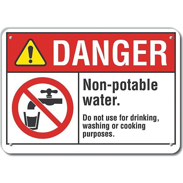 Decal, Plastic, Danger Non-Potable, 14x10
