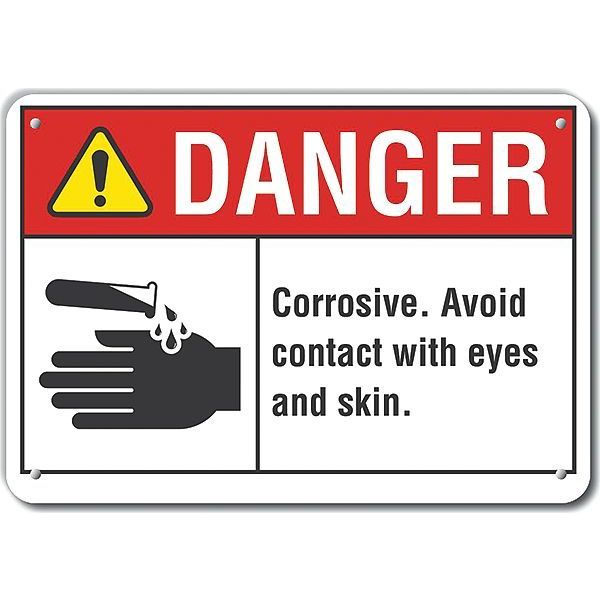 Danger Sign, 10 in H, 14 in W, Horizontal Rectangle, English, LCU4-0151-RA_14X10