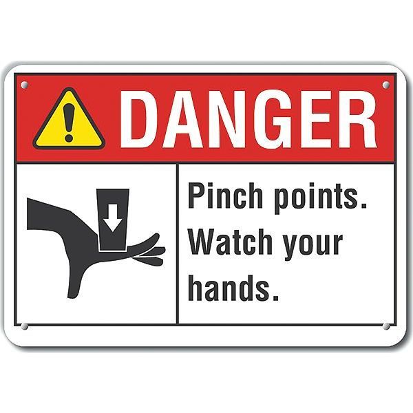 Danger Sign, 7 in Height, 10 in Width, Plastic, Vertical Rectangle, English