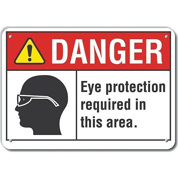 Decal, Danger Eye And Ear, Plastic, 10 x 7