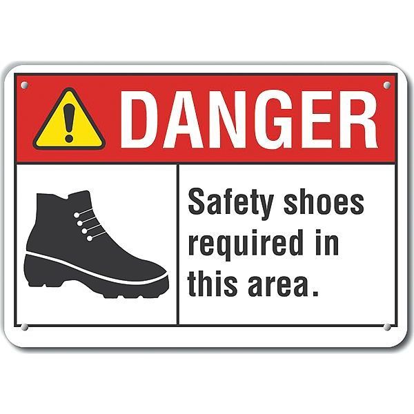 Decal, Plastic, Danger Safety Shoes, 14x10