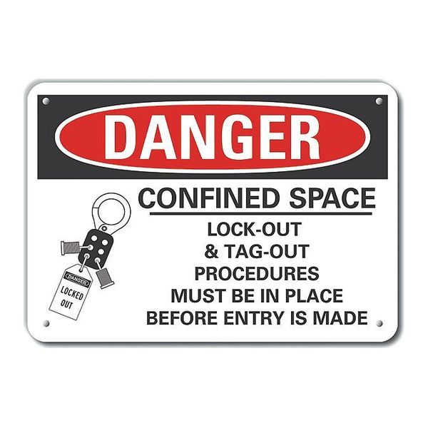 Decal, Danger Confined Space, 10x7