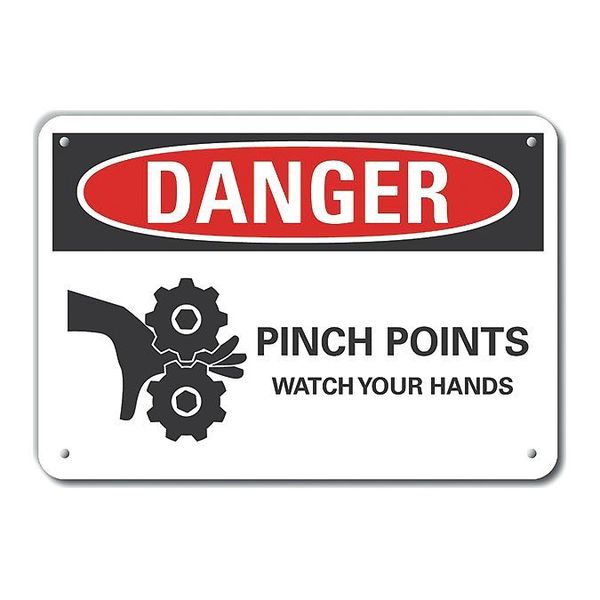 Danger Sign, 7 in Height, 10 in Width, Plastic, Vertical Rectangle, English