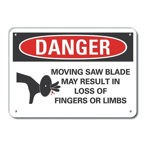 Danger Sign, 7 in Height, 10 in Width, Plastic, Vertical Rectangle, English