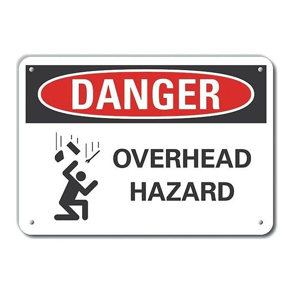 Danger Sign, 10 in Height, 14 in Width, Plastic, Horizontal Rectangle, English
