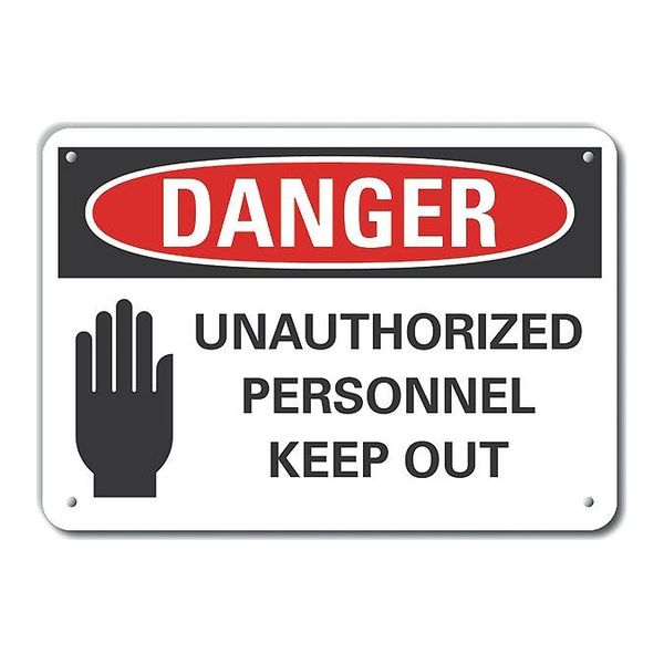 Decal, Plastic, Danger Unauthorized, 10x7