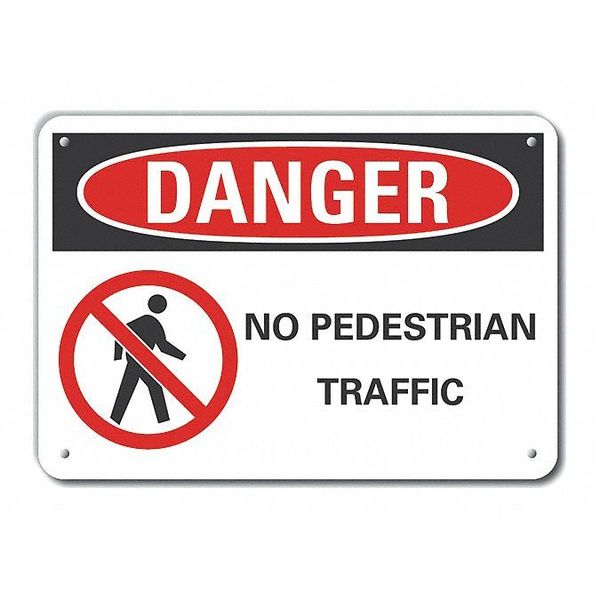 Danger Sign, 10 in H, 14 in W, Aluminum, Horizontal Rectangle, English, LCU4-0206-NA_14X10