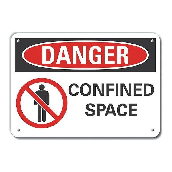 Decal, Danger Confined Space, 14x10