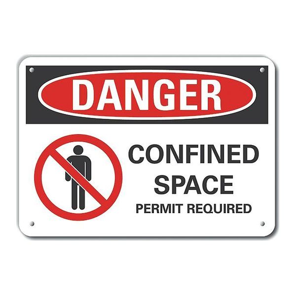 Decal, Danger Confined Space, 10x7