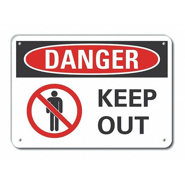 Decal, Plastic, Danger Keep Out, 10 x 7