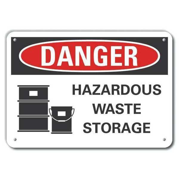 Danger Sign, 10 in H, 14 in W, Plastic, Horizontal Rectangle, English, LCU4-0213-NP_14X10