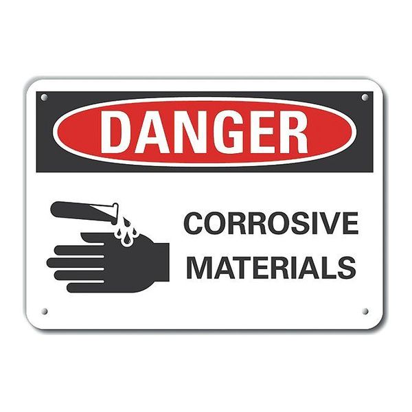 Danger Sign, 10 in H, 14 in W, Horizontal Rectangle, English, LCU4-0217-RA_14X10