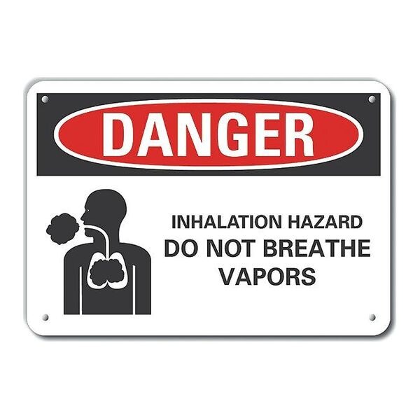 Danger Sign, 10 in H, 14 in W, Plastic, Horizontal Rectangle, English, LCU4-0219-NP_14X10