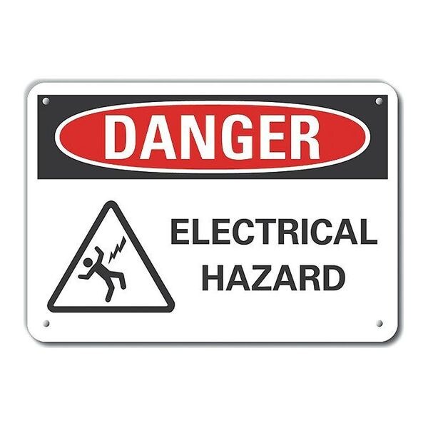 Danger Sign, 7 in Height, 10 in Width, Plastic, Vertical Rectangle, English