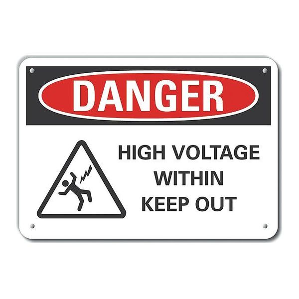 Decal, Danger High Voltage, Plastic, 10x7