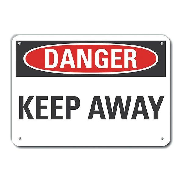 Reflective  Keep Away Danger Sign, 7 in Height, 10 in Width, Aluminum, Vertical Rectangle, English