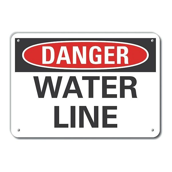 Refl Alum Danger Water Line, 10
