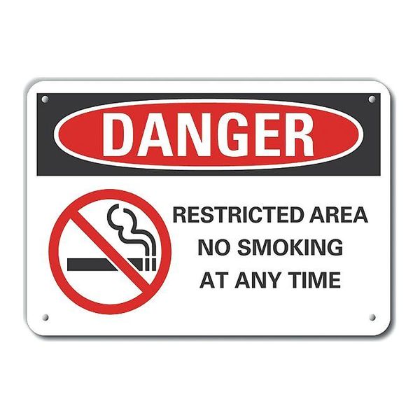 Aluminum No Smoking Danger Sign, 10