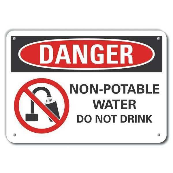 Decal, Danger Non-Potable Water, 10x7