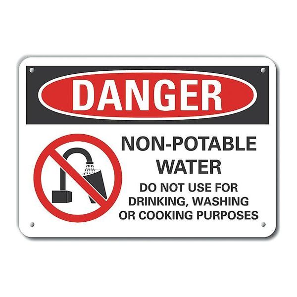 Decal, Danger Non-Potable Water, 10x7