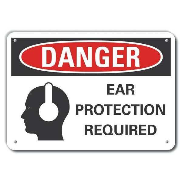 Decal, Danger Ear Protection, 14x10