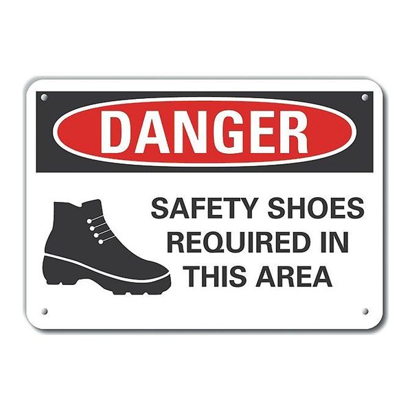 Decal, Plastic, Danger Safety Shoes, 14x10