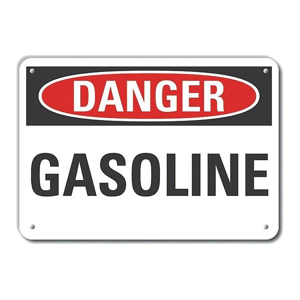 Reflective Gasoline Danger Sign, 10 in H, 14 in W, Horizontal Rectangle, LCU4-0313-RA_14X10