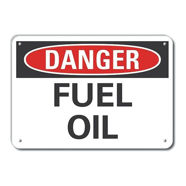 Aluminum Fuel Material Danger Sign, 10 in Height, 14 in Width, Aluminum, Horizontal Rectangle