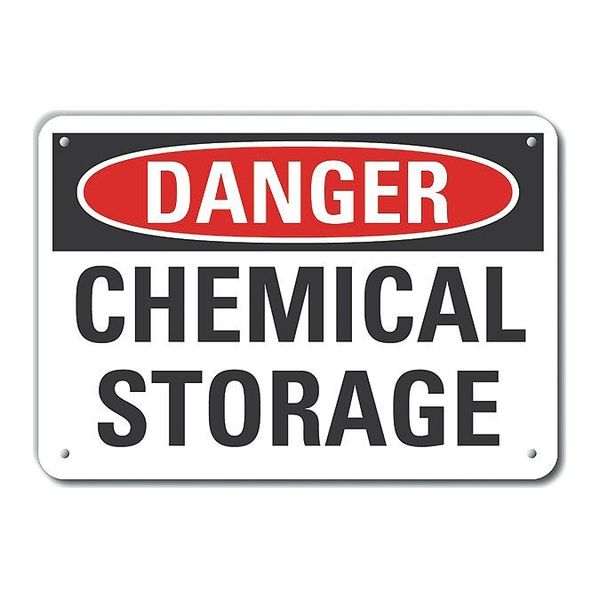 Plastic Chemicals Danger Sign, 7 in H, 10 in W, Vertical Rectangle, LCU4-0383-NP_10X7