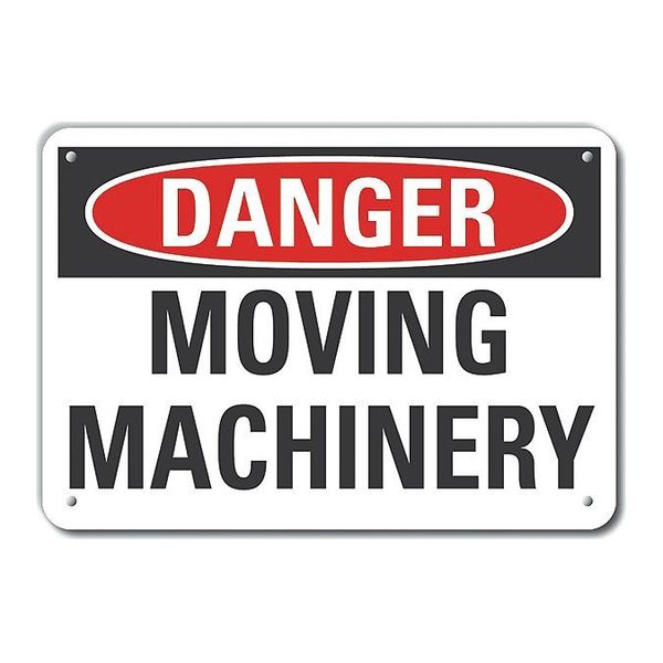 Danger Sign, 10 in Height, 14 in Width, Aluminum, Horizontal Rectangle, English