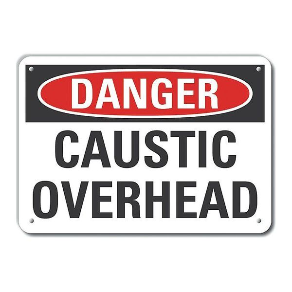 Reflective Caustic Danger Sign, 7 in H, 10 in W, Vertical Rectangle, English, LCU4-0386-RA_10X7