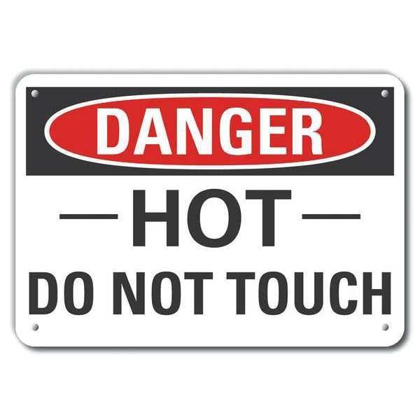 Danger Sign, 10 in H, 14 in W, Aluminum, Horizontal Rectangle, English, LCU4-0389-RA_14X10