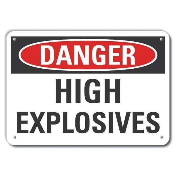 Plastic Explosive Materials Danger Sign, 7 in H, 10 in W, Vertical Rectangle, LCU4-0375-NP_10X7