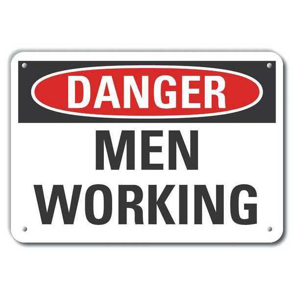 Decal, Plastic, Danger Men Working, 14x10