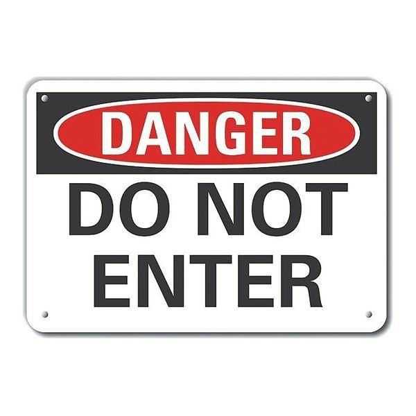 Plastic Exit & Entrance Danger Sign, 10 in H, 14 in W, Plastic, Horizontal , LCU4-0345-NP_14X10