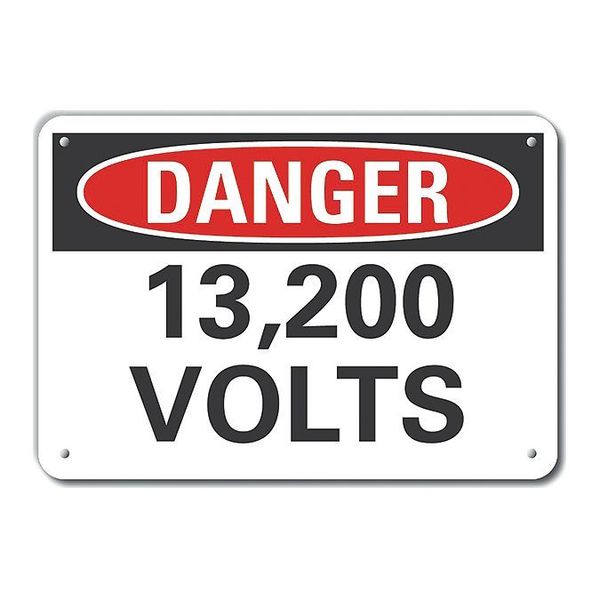 Decal, Plastic, Danger 13,200 Volts, 14x10