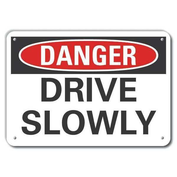 Reflective Traffic Safety Danger Sign, 7 in H, 10 in W, Vertical Rectangle, LCU4-0353-RA_10X7