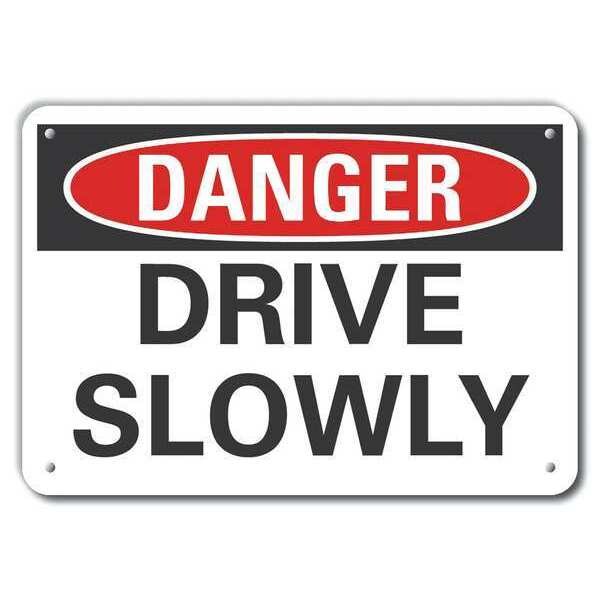 Aluminum Traffic Safety Danger Sign, 10 in H, 14 in W, Horizontal Rectangle, LCU4-0353-NA_14X10