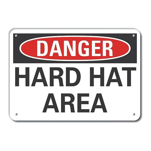 Decal, Plastic, Danger Hard Hat Area, 10x7